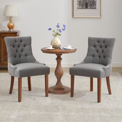 Berenis Tufted Linen Upholstered Elegant Dinning Chair