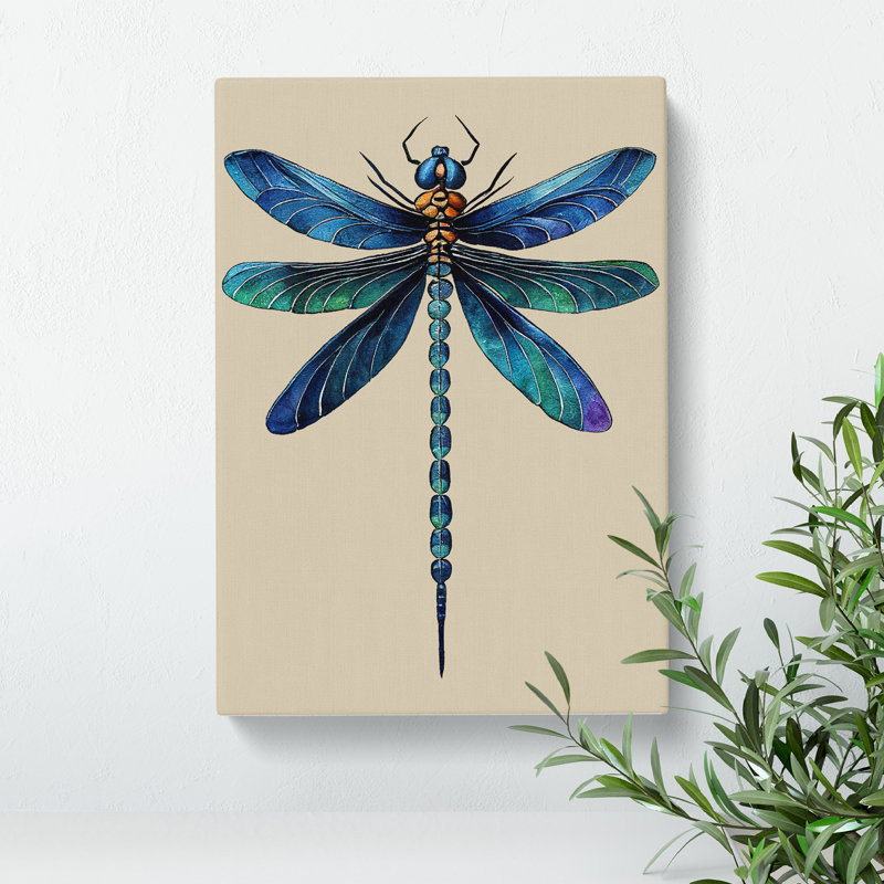 XV1022-4965X View Of A Dragonfly - Print, 50cm H x 35cm W, Wrapped Canvas, No Matte