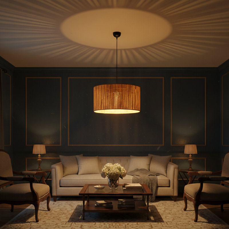 Lustre en bambou 1 lumière Oasis, Brun clair chaud