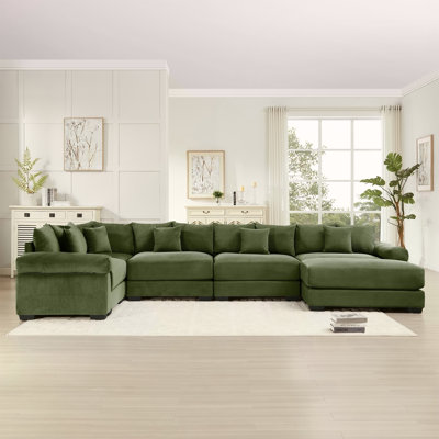 Oversized Cloud Modular Sectional Couch, Convertible Design With Extra-Wide Armrests, Premium Corduroy, Easy Assembly, Perfect For Living Rooms And Studies