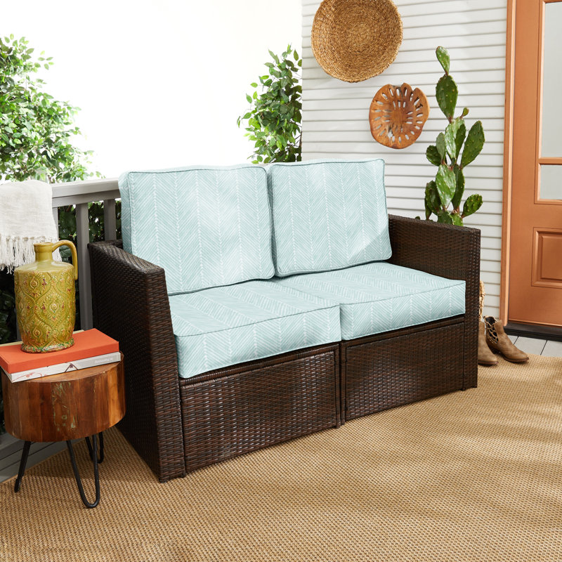 Ine Outdoor 5'' Loveseat Seat / Back Cushion, 23.5" W x 23" D