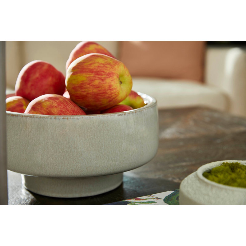 Elevated Earthenware Decorative Bowl