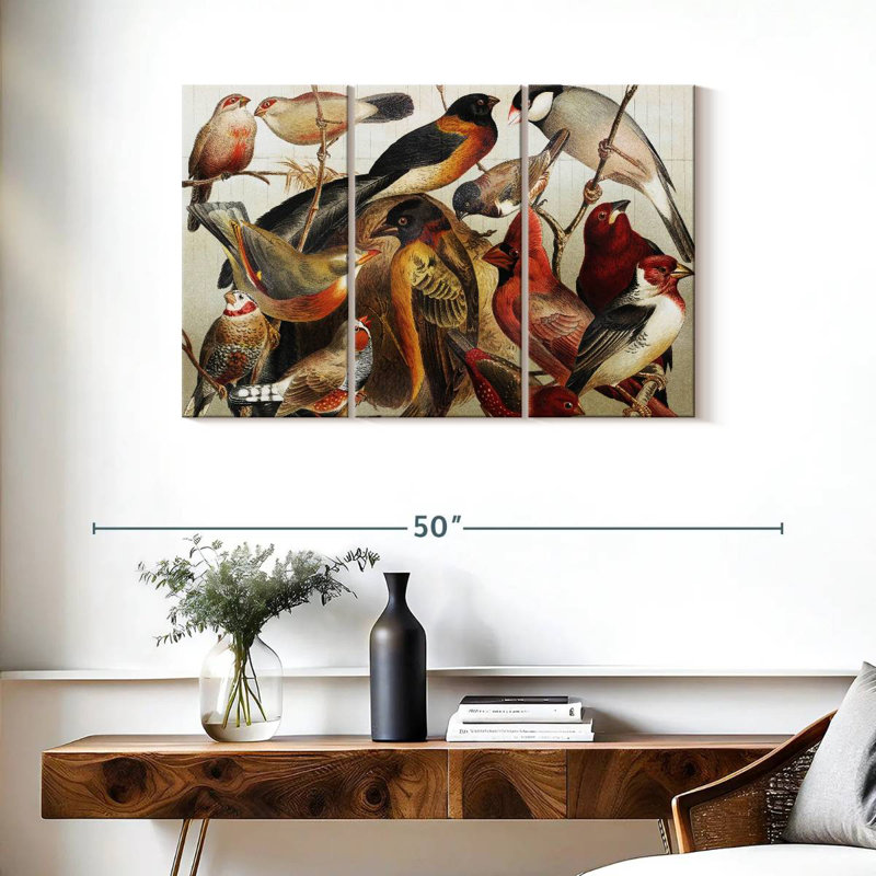 Collection d'oiseaux botaniques Brampt II, H 24 po x l 38 po