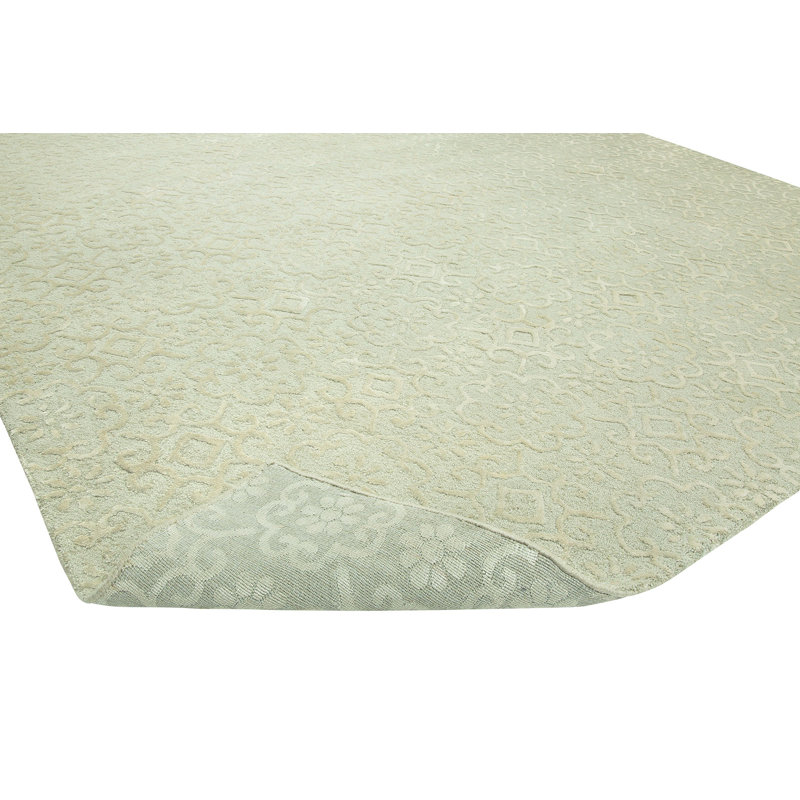 Wool Geometric Area Rug in Ivory, Rectangle 2' x 3'
