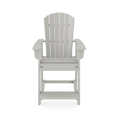 Dark Gray Adirondack Style Counter Chair – Stylish HDPE Poly Lumber For Dining