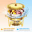 Ensemble de 4 plats à frire dorés 5QT pour buffet
