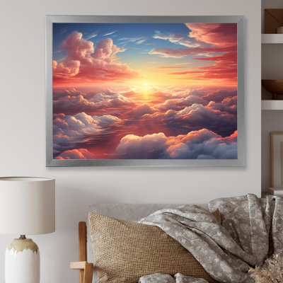 Jaune et rose coucher de soleil dans le ciel I - art mural ciel