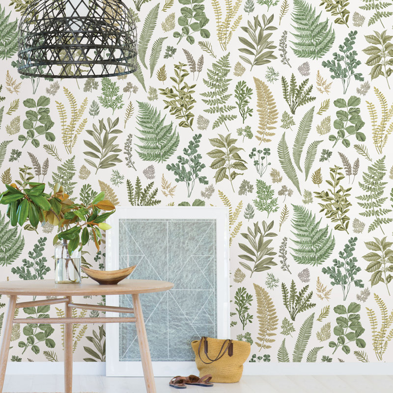 Rouleau de papier peint L 8 pi x l 36 po Bumgardner Herbs, Vert