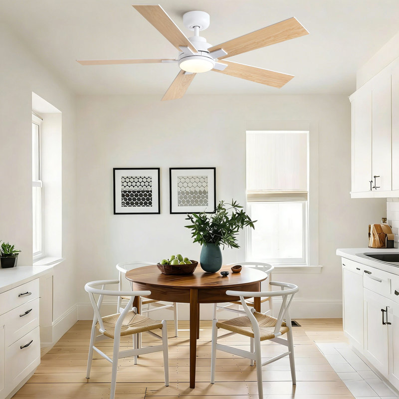 Ventilateur de plafond moderne Homesoul 52 po avec lumière, télécommande, moteur CC réversible 3CCT et minuterie avec mémoire