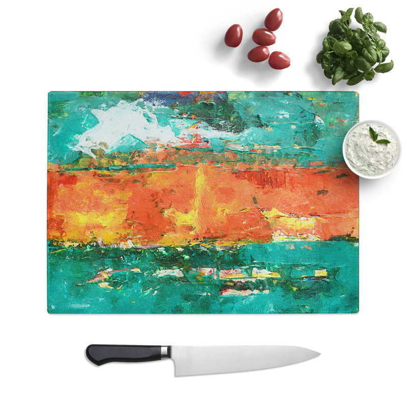 Tempered Glass Art Painting Vol.413 Chopping Board, 39 cm W x 28.5 cm L
