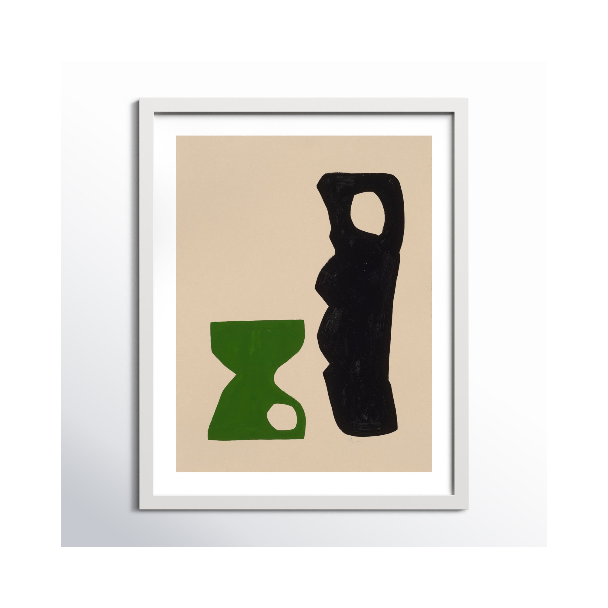 The Conversation by Michael Kempen, 40" W x 50" H, White Framed