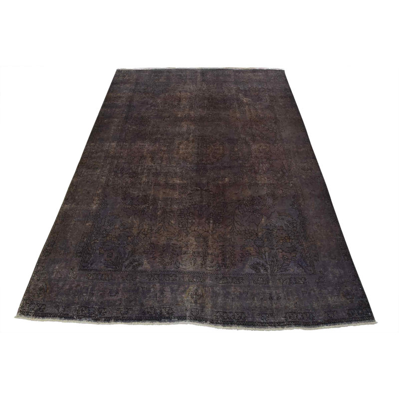 Tapis mauve en laine des années 1980 de 8 pi 3 po x 10 pi 9 po Munsif