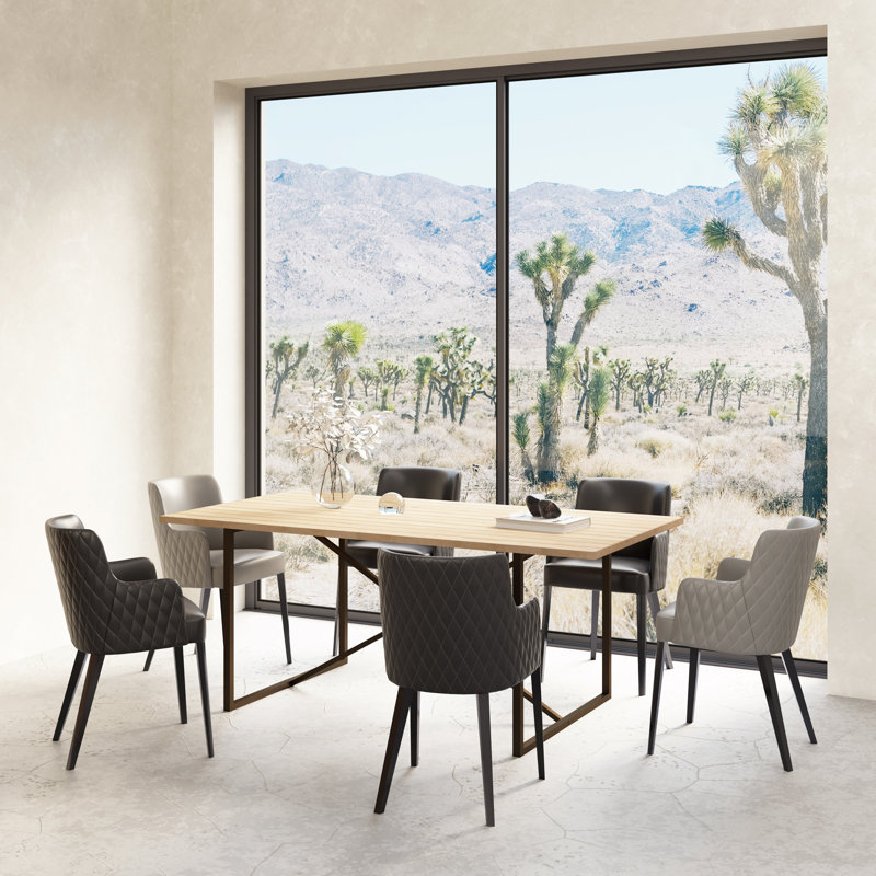 Sierra Dining Table, Light Brown/Aged Bronze