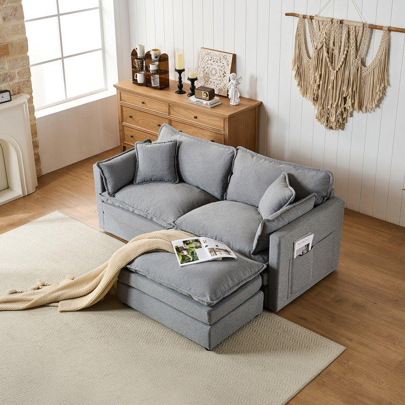 Canapé modulaire moderne 74,6 "pour salon, Gris