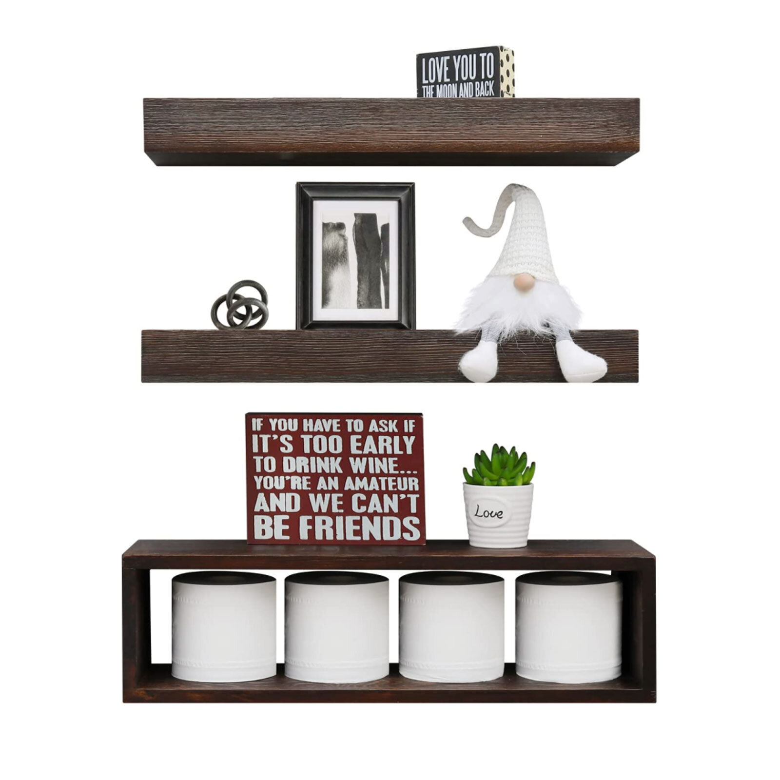 Loon Peak® Rustic Wood Bathroom Wall Shelf & Reviews | Wayfair