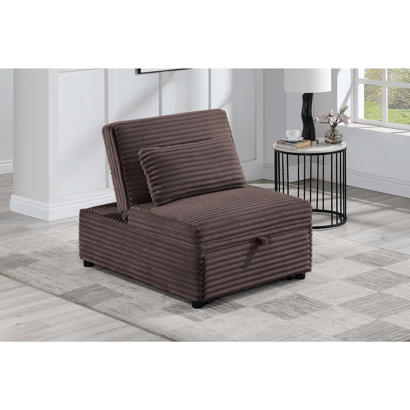 Canapé convertible contemporain 1pc, Chocolate