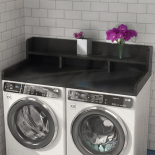 54" Waterproof MDF Laundry Countertop with Dividers & Raised Edges, Washer Dryer Topper