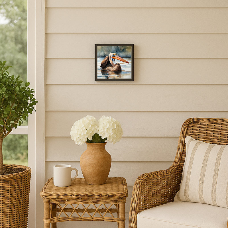 Pelican Framed Metal Print