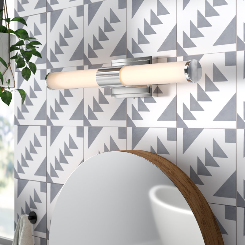 Barre d'éclairage de salle de bain 2 lumières DEL Arjit, Chrome poli