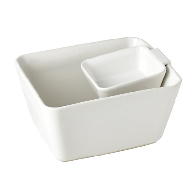 Denmark Tools for Cooks Rectangular Ceramic Chip and Dip Set
