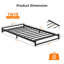 Lit de 6 po, cadre de lit plateforme en métal avec support en lattes d'acier, sommier, assemblage facile, aucun sommier tapissier requis, noir-1303578462