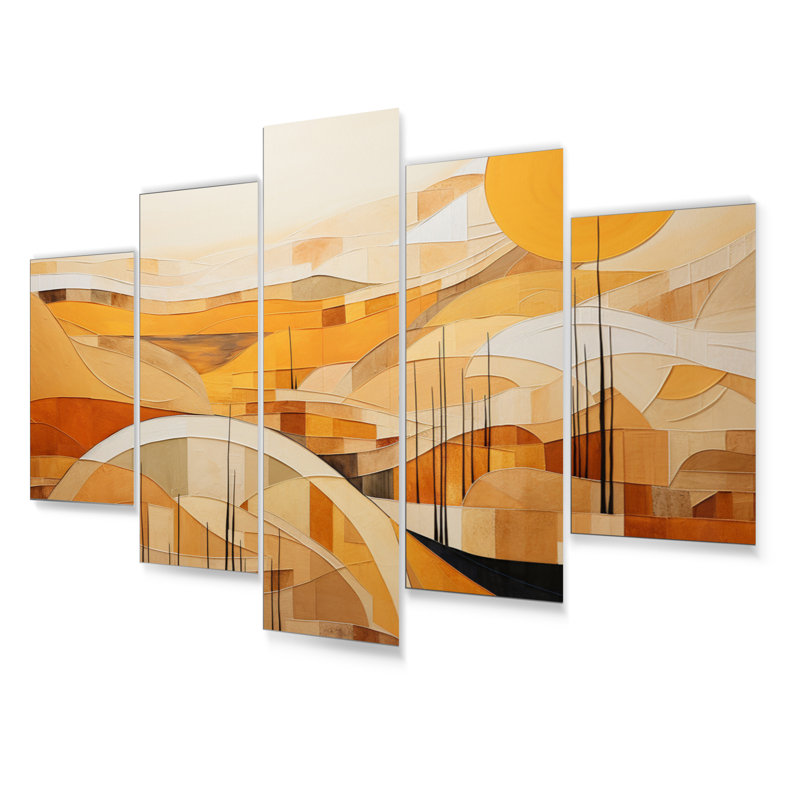 Abstract Canyon Mirage - Ensemble de décoration murale Canyon en métal