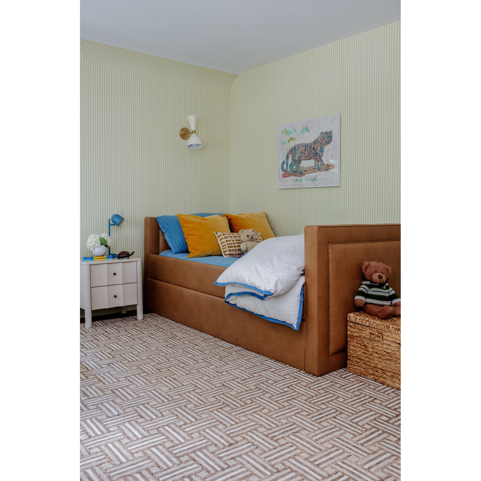 Abbott Hand Tufted Wool Tan Rug, Rectangle 3'6" x 5'6"