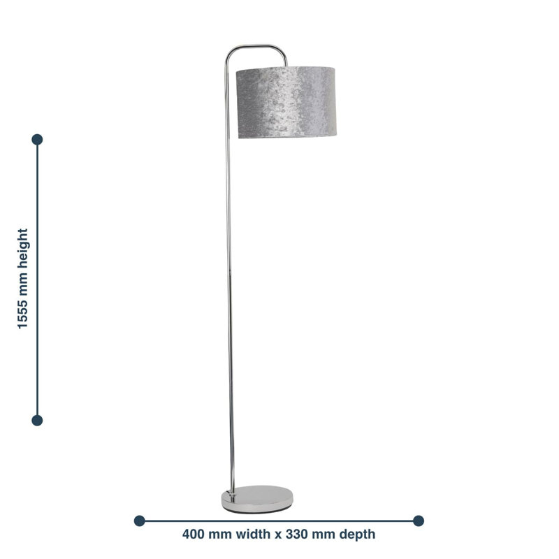 Tallapoosa 20cm Chrome Arched Floor Lamp