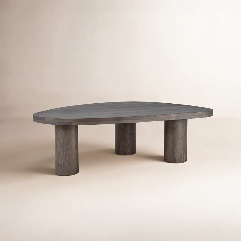 Moraga 3 Legs Coffee Table, 15" H x 25.5" L x 36" W, Gray Tobacco Oak