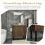 Meuble-lavabo mural 36 po, texture ondulée sculptée en 3D, tiroirs à fermeture en douceur, panneau résistant à l'humidité (lavabo non inclus)