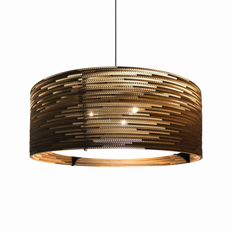 Luminaire suspendu Scraplights Drum 36 naturel, H 60 po x l 36 po x P 36 po, Brun