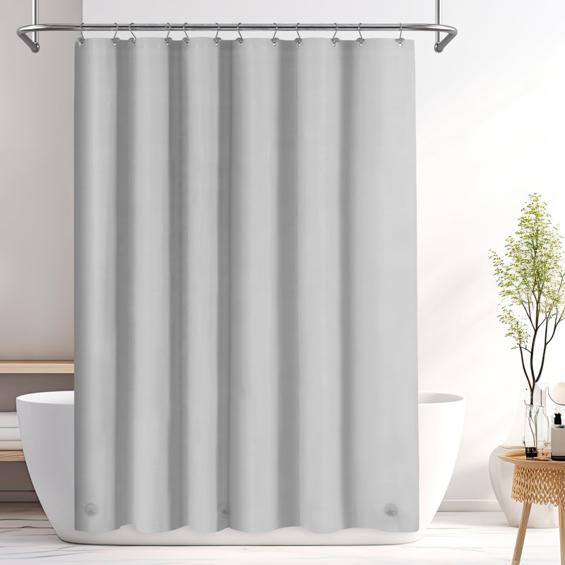 Doublure de rideau de douche imperméable légère en PEVA, H 72 po x l 72 po, Gris argenté