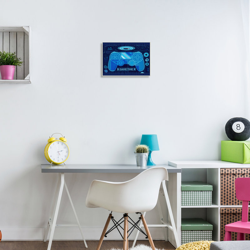 «Game Time Bold Blue», thème de jeu d'ordinateur par Ziwei Li - impression, Sans cadre, H 10 po x l 15 po x P 0,5 po