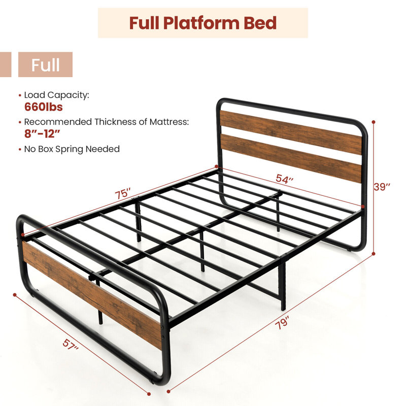 Wayt Metal Slat Bed, Full