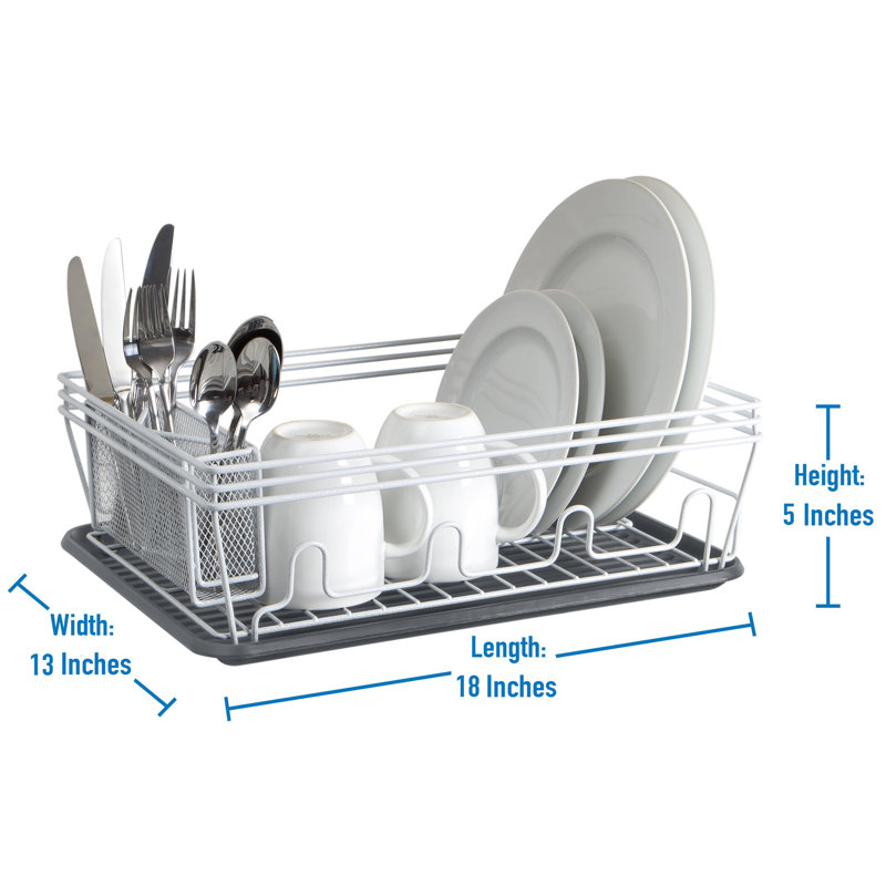 Égouttoir à vaisselle en acier moucheté, Blanc