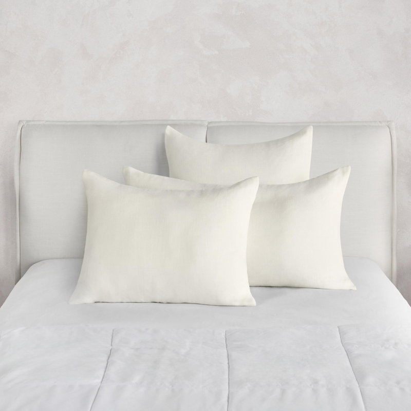 Paloma Hemp Fabric Ochre Amber Standard Sham, King, Ivory