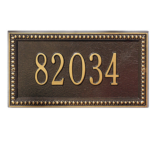 Egg and Dart 1-Line Wall Address Plaque, Pewter and Silver, Yes