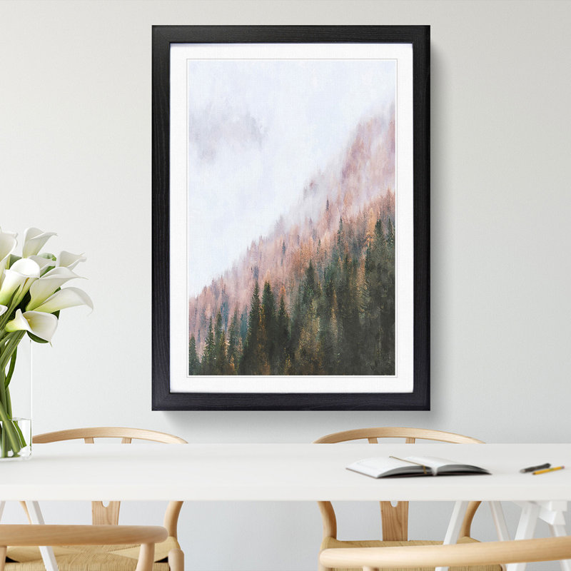 Covered With Fog - Single Picture Frame Painting on MDF, 33cm H x 24cm W x 2cm D, Black Framed