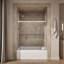 Elate Sliding Bath Door, 56-3/4-In H X 56-1/4 - 59-5/8-In W, With 1/4-In Thick Crystal Clear Glass-1666229664