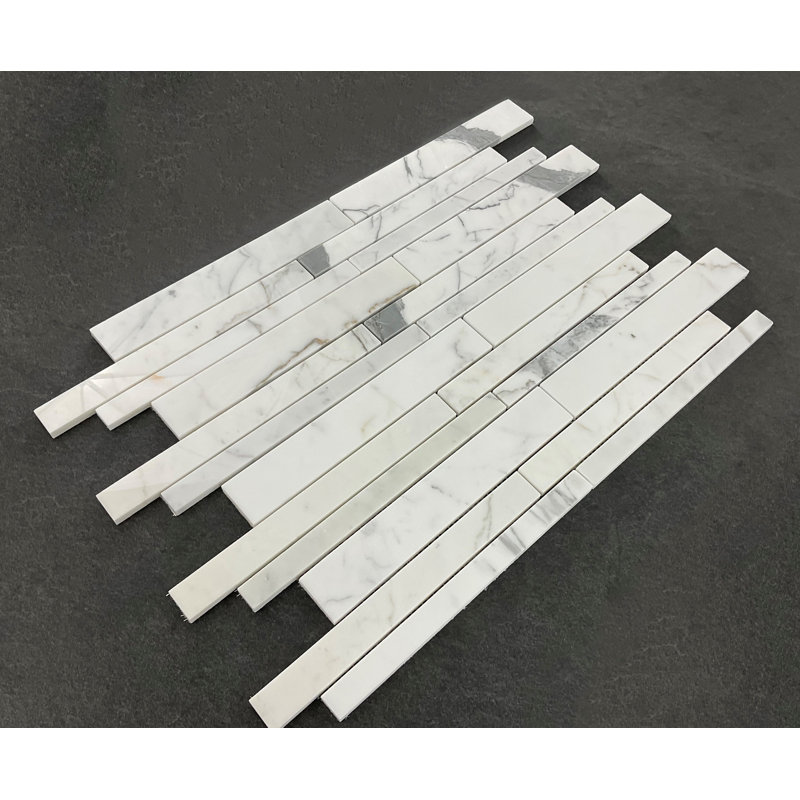 Calacatta Long Brick Marble Mosaic Tile