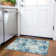 Machine Washable Indoor/Outdoor Xhevrie Teal Rug