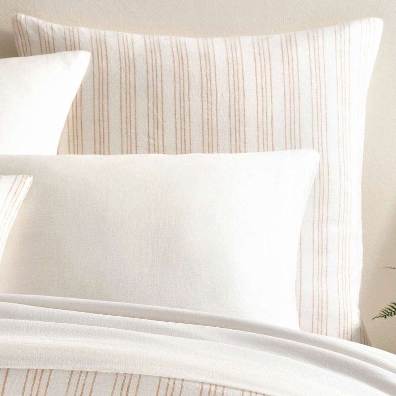 Lush Linen Stripe Sham, King, Slate Blue