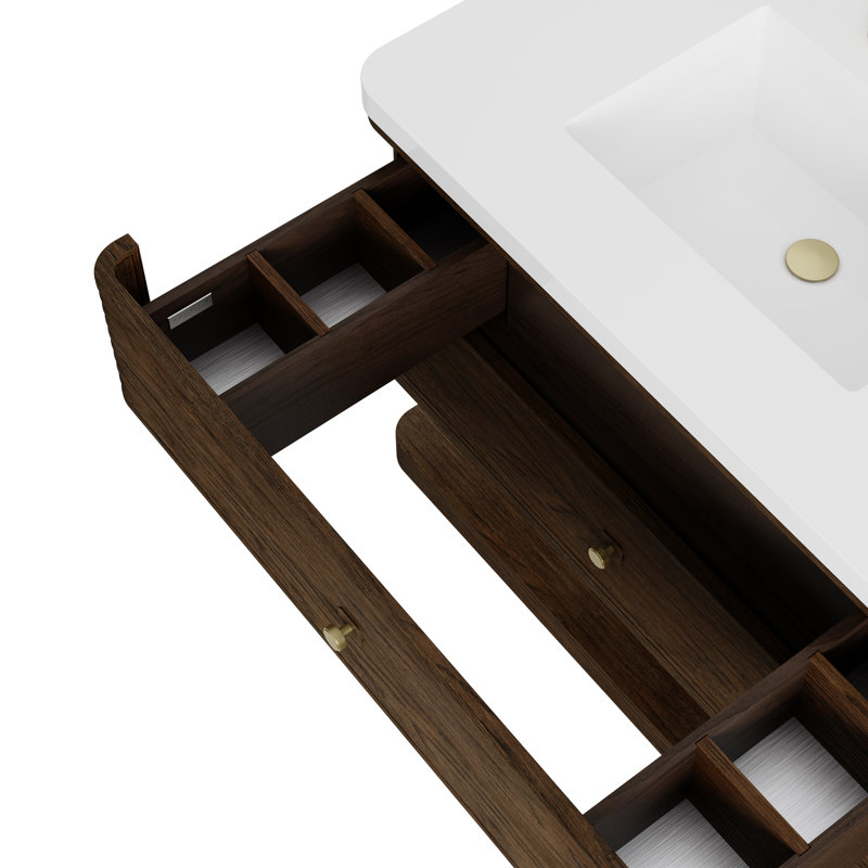 Allamari 72" W Double Vanity, 8" Widespread, Siberian Silestone, Sable Oak