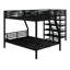 Lit superposé en L et lit mezzanine avec quatre tablettes intégrées