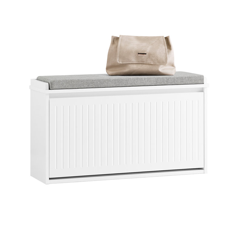 Boehm Polyester Upholstered Storage Bench, White