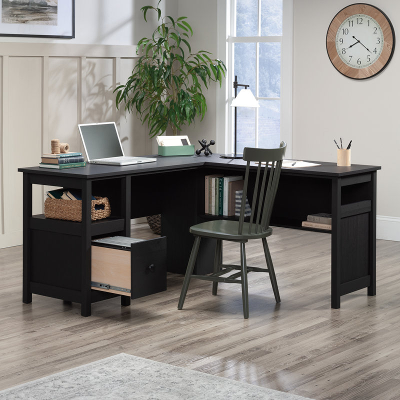 L-Shaped Executive Desk, Raven Oak