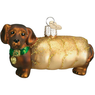 Ornement en verre soufflé pour chien de Noël Old World