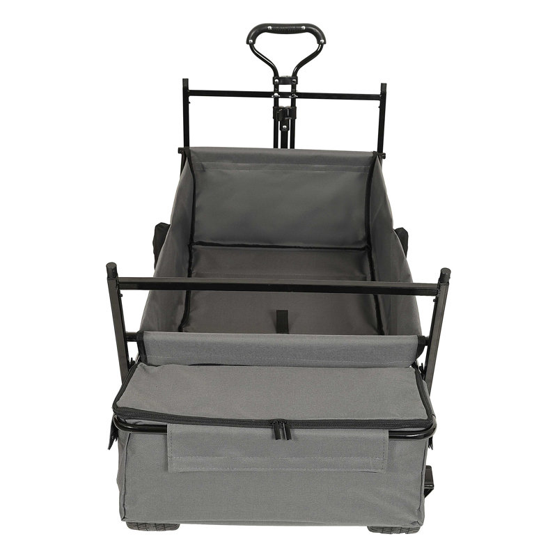 Chariot pliable de 480 lb avec auvent, poussette de chariot avec roues tout-terrain de 7 po, chariot pliable léger, grande capacité de camping, de magasinage, de sport et de jardin avec moustiquaire
