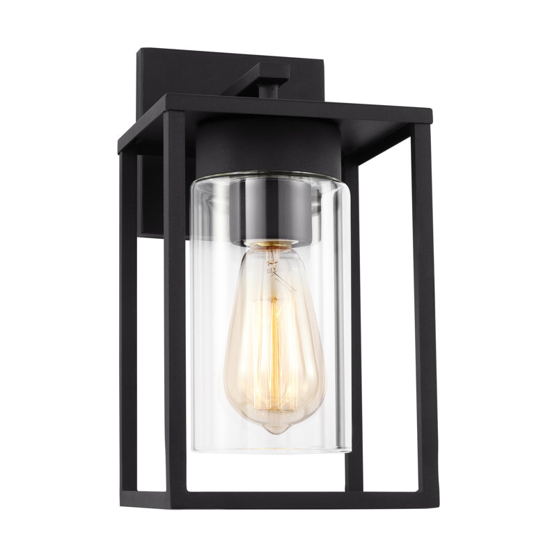 Vado 1 - Light Outdoor Wall Lantern, 12" H x 6.38" W x 6.38" D, Black