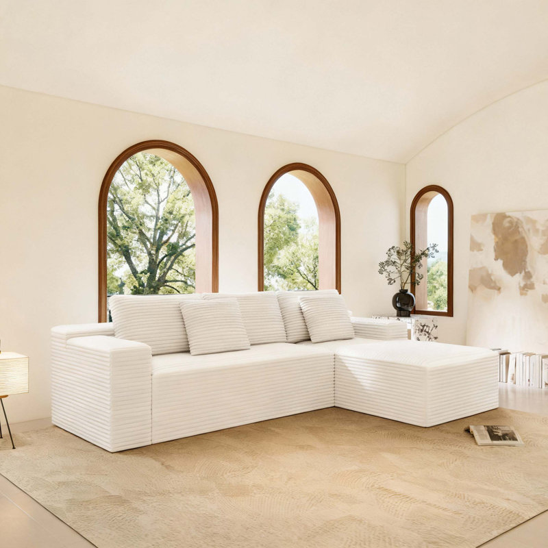 Siège de canapé modulaire 104,3 x 68,9 po, canapé rembourré comprimé, aucun assemblage requis, combinaison sans 2 pièces, tissu en velours côtelé moelleux